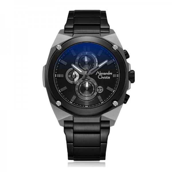 Alexandre Christie AC 6655 Grey Black Steel MCBEPBABA